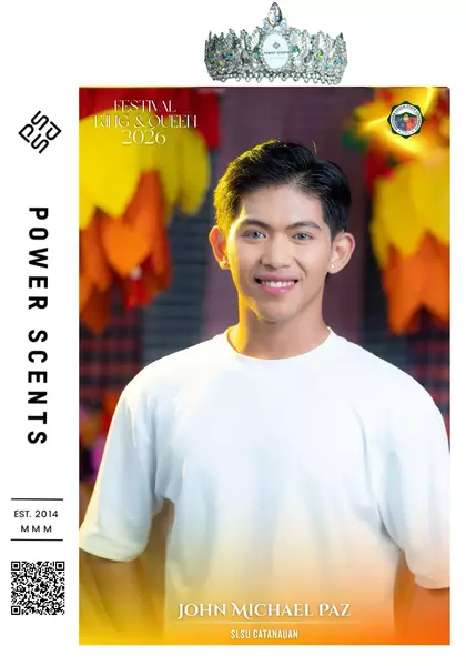 John Michael Paz - SLSU Festival King & Queen 2026 - Power Scents Award ...